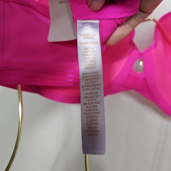 Savage × Fenty Deep Pink Microfiber Underwire T-Shirt Bra 38DD - Picture 3 of 10